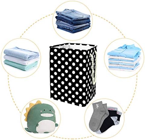 Ndkmehfoj Polka Dot Pattern Laundry Horkets Cestas de roupas sujas à prova d'água Direta Dobrável Manunha macia colorida