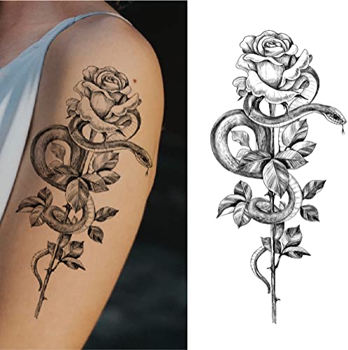 Yakago 15pcs Dagger Snake Tattoos temporários para homens meninas meninas