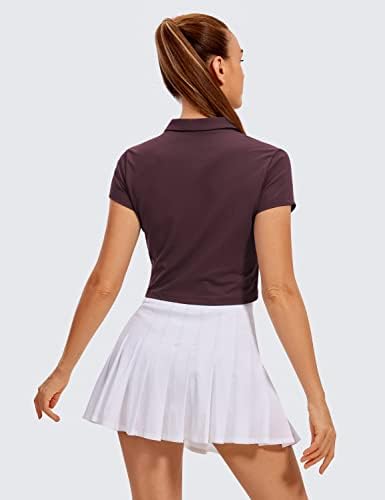 Camisetas de manga curta para o treino de ioga da CRZ para mulheres de camisa de pólo de golfe de tênis atléticos