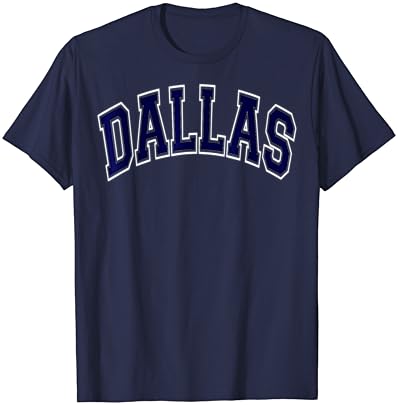 Camiseta de texto azul marinho de Dallas Texas TX TX TX
