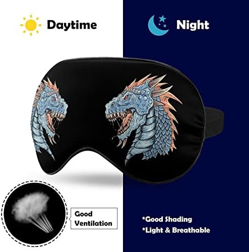 Máscara de olho de cabeça para o dragão para dormir, Blackout Night -Doupfold com alça ajustável para homens mulheres viajam