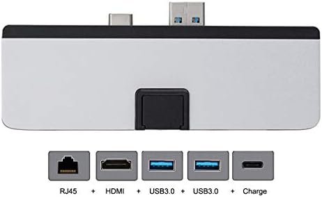 XIWAI Tipo-C USB-C para HDMI & Dual USB3.0 OTG & RJ45 Gigabit Ethernet & Power Adapt para Surface Pro 7