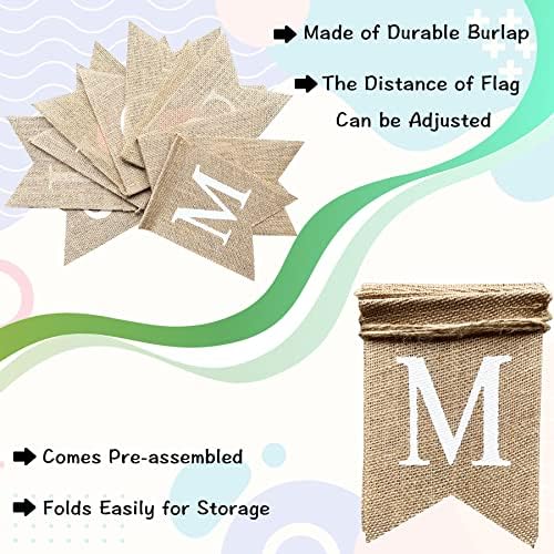 Vilifever Miss Para a Sra. Banner Burlap Bridal Shower Bachelorette Party Decorações, Garland noiva para estar Buning Supplies de decoração ao ar livre, corações rosa