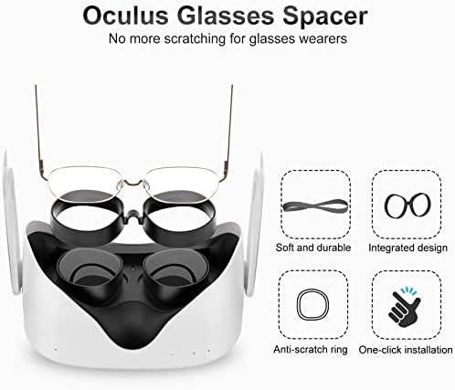 Superus Lens Protector Compatível com Oculus/Meta Quest 2, Espaçador de óculos - Acessórios de VR anti -arranhões para impedir