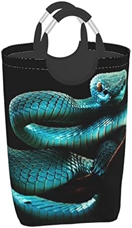 Blue Snake 50l Square Dirty Roupas Bolsa de armazenamento dobrável/Com alça de transporte/adequado para viagem de armazenamento em casa de banheiro