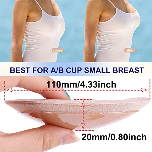 Cyoung Silicone Adhesive Bra Pads inserções de mama Push respirável para cima de sutiã pegajoso para roupas de banho e biquíni