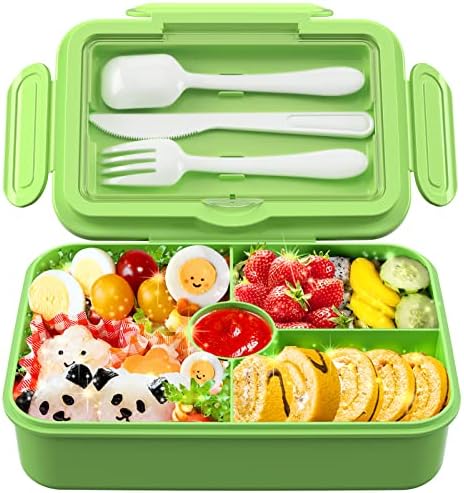 Lancheira de aço inoxidável Bento 5 Comprometer-se para crianças adultos à prova de vazamento BPA-Free + Bento Box Box Box 7.5 xícaras com BPA à prova de vazamentos de 4 compartimentos grátis