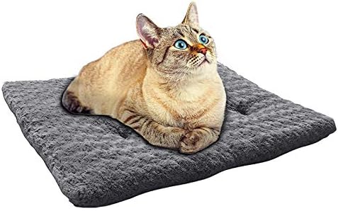 NBSXR Grande cama de estimação, almofada de cão de gato, tapete de sono macio, almofada de estimação lavável em casa, tapete de lixo de gato de gato curto, tapete de estimação quente de inverno, cinza escuro, m