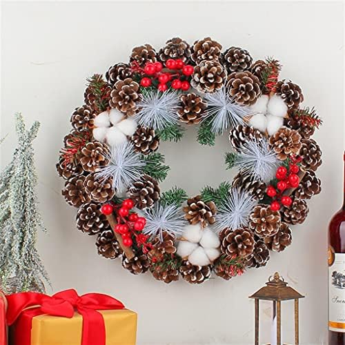Eyhlkm Pinecone Wreath Cotton Rattan Ring Parede pendurado decorações de férias Decorações de festas Decorações de festa