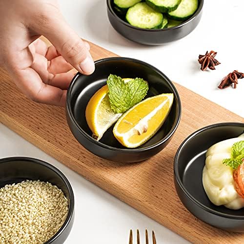 Selamica Cerâmica de 3,3 polegadas Soja Molho de prato Mergulhando tigelas lateral tigelas pequenas apertadas para condimentos, sushi,