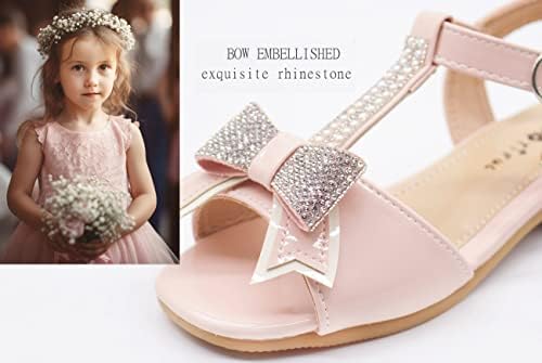 Sandálias femininas princesas garotas de arco de dedo do pé aberto de verão para crianças pequenas crianças pequenas garotas