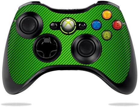 MightySkins Skin Compatível com Microsoft Xbox 360 Controller - Fibra de Carbono Lime | Tampa de vinil protetora, durável e