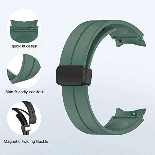 Compatível com Samsung Galaxy Watch 5 Band, Magnetic Foldver Clop Substacement tira para Galaxy Watch5 40mm/ 44mm,