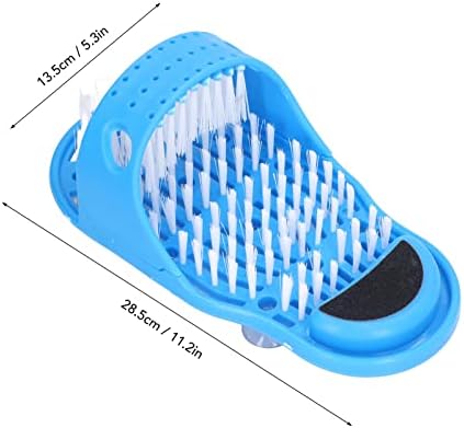Esfriador do pé do chuveiro heepdd, remova a pele morta melhorar a circulação sanguínea, alivie a pressão massagem pés limpadores azul PVC Housedrows Chuveiro de pé com copos de sucção