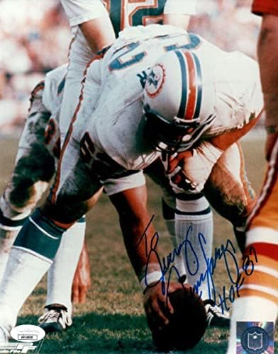Jim Langer assinou autografado 8x10 Photo Dolphins HOF 87 para Jerry JSA AB54840 - fotos autografadas da NFL