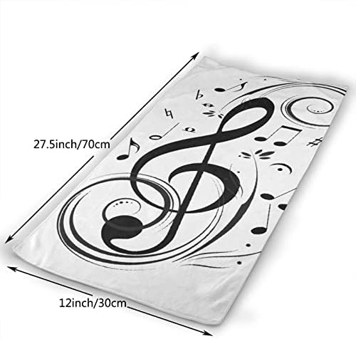 Música preta Notas de toalha Microfiber toalha Toalha Home Decorações do banheiro Toalha de ponta de ponta com alta absorção