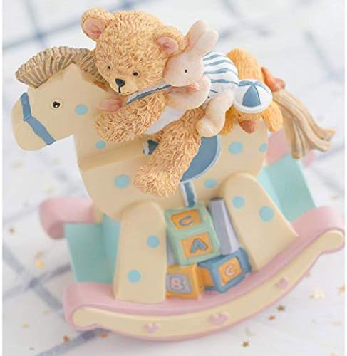 N/A Caixa de música, caixa de música estatueta do Bear Rabbit, presentes do Dia Infantil, presentes de aniversário para meninas, crianças e bebês