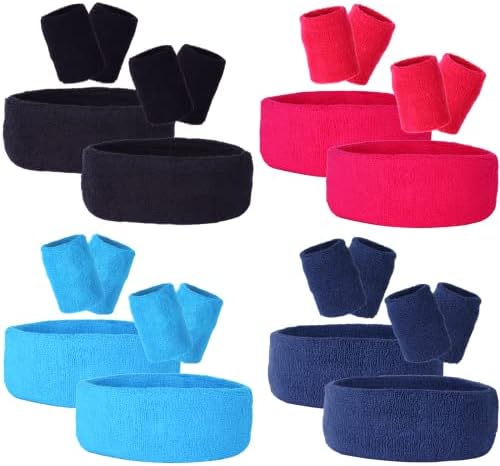 Bandas de moletom de banda de suor Conjunto de faixas de néon 24pcs kit de pulseiras a granel Kit de bandas de basquete azul preto para
