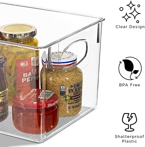 Lixeiras organizadoras de geladeira transparente de sorbus - caixas de organizadores de geladeira para itens essenciais