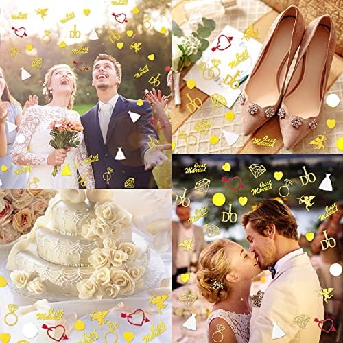 Decorações de chuveiro de noiva 600pcs Confetes de mesa de casamento de ouro para decoração de festa de noivado, decorações