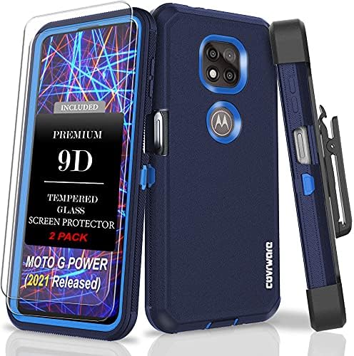 CovRware [3 itens] Tri Série Case + [2-Pack] Protetor de tela de vidro temperado para moto