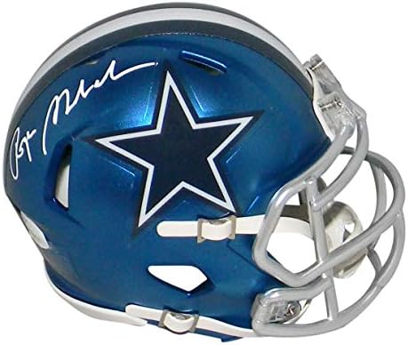 Roger Staubach autografado assinado Dallas Cowboys Speed ​​Blaze Mini capacete JSA - Mini capacetes autografados da NFL