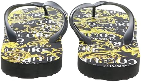 VERSACE Jeans Couture Men Logo Couture Flip Flops Black