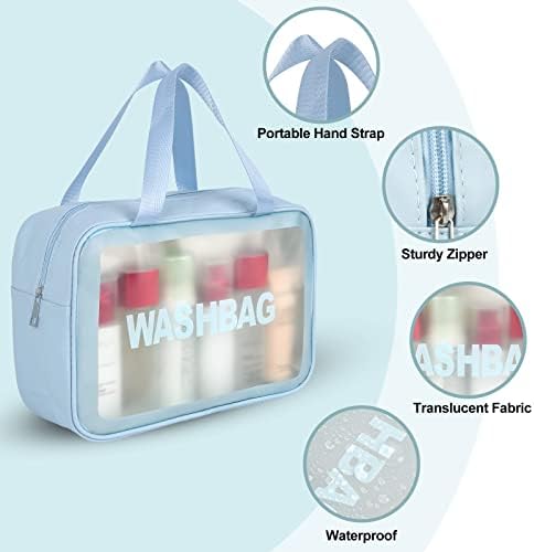 Bolsa de saco de cosméticos Notelady, saco de maquiagem à prova d'água translúcida para produtos de higiene pessoal…