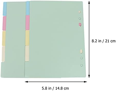 Divisores de divisores coloridos de notebooks, 2 conjuntos A5 Classificados de papel Classificados Cartões de projeto de preenchimento