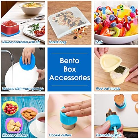 Korlon 30 PCs Bento Box Box Adult Lunch, lancheira à prova de vazamentos Bento 1300ml 4 Compartimento Bento Lancheira para crianças