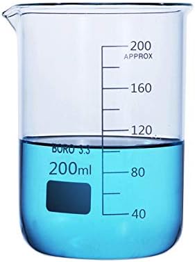 Juler 2 peças de vidro de vidro de baixa forma Borossilicato graduado medindo copo de alta temperatura resistente a química Experiência científica Experimento de vidro resistente ao calor