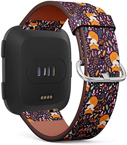 Compatível com Fitbit Versa / Versa 2 / Versa Lite - Pulseira de pulseira de pulseira de relógio de couro com pinos de liberação