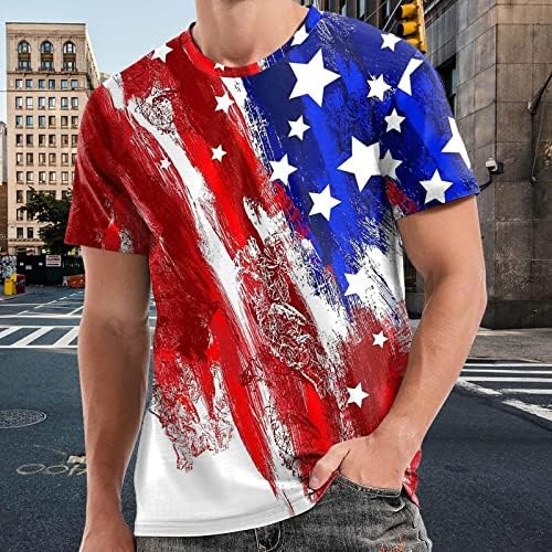 Zefotim mass quarto de julho camisa de manga curta o pescoço camisetas de bandeira americana