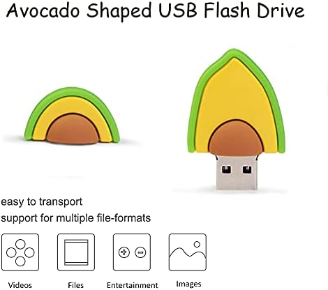 Leizhan fofo USB Flash Drive de abacate Drive de abacte de 16 GB Pendrive Fruit Picture Saver Jump Drive Storage Memory Stick