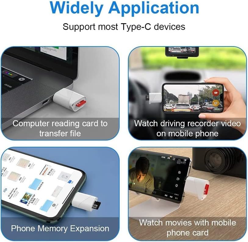 Eletrand USB C TF Card Reader, Tipo C para TF Micro SD Card Reader, Adaptador de leitor de cartão de memória USB 2.0 OTG para
