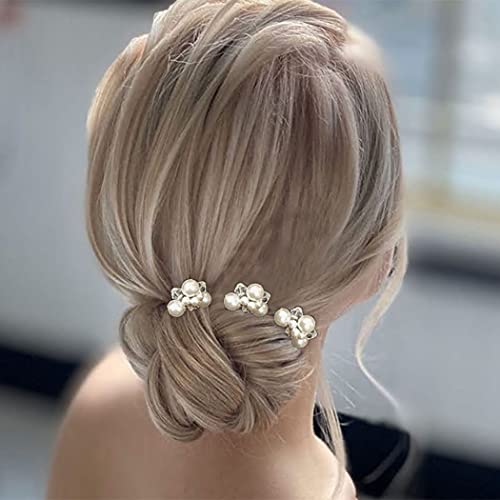 Casdre Pearl Bridal Hair Pins Silver Bride Wedding Hair Acessórios Rhinestone Capacete de casamento para mulheres e meninas