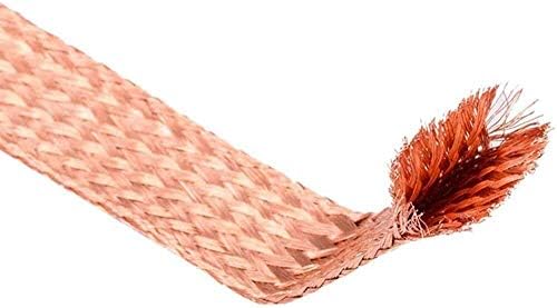 Cabo de trança de cobre plana de Yuesfz 3m/9,84ft flexibilidade de manga trançada de metal nua conectando fio de arame
