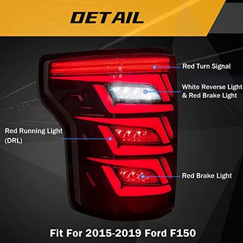 Voting Light para Ford F-150 2015-2019 Conjunto da luz do freio traseiro F150 Driving Light Lense Lente Stop Stop Turn Signal Lamp