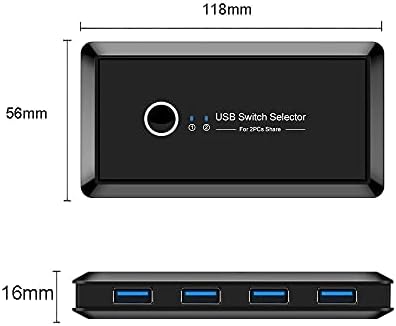 SBSNH USB 3.0 Switch Hub Seletor 2 PCs Compartilhando 4 dispositivos para a impressora do mouse do teclado