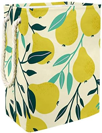 Tizorax Yellow Pear Oxford Cloth Dobing Laundry Basket Dust Bucket Basket Storage