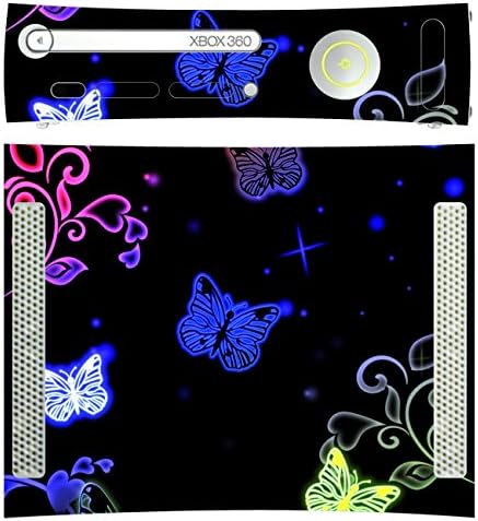 'Design Design Skin for Microsoft Xbox 360 Liegend - Motif Butterfly Neon
