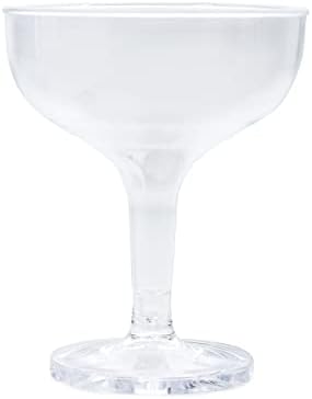 Upper Midland Products Acrylic Champagne Coupe 5 oz copos de caule com groove entrelaçado para construir torre robusta, casamentos, festa, bar, martini, margarita, coquetel, copos de sobremesas…