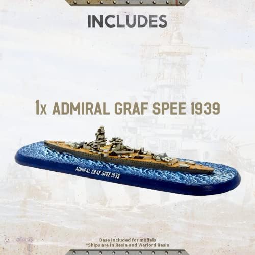 Wargames entregou vitória no mar: cruzadores - Almirante Graf Spee & Almirante Scheer 28mm Miniatures Action Figures inclui 2 navios,