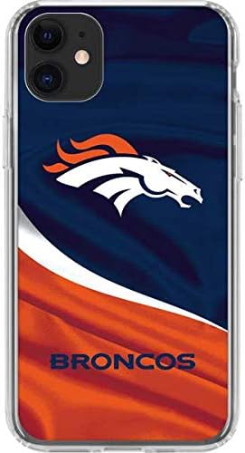 Skinit Clear Phone Case Compatível com o iPhone 11 - Oficialmente licenciado NFL Denver Broncos Design