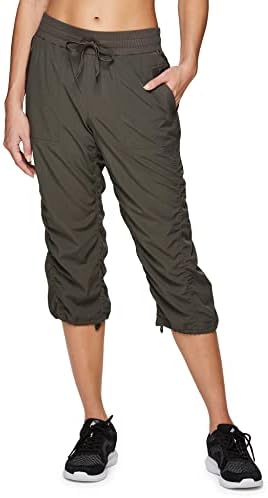 RBX Moda Feminina Ativa Treada Tecida Corporal Skimming String Capri Pant Capri