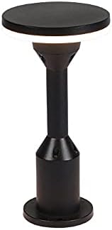 SDFDSSR Black Cast Aluminium Fosted Pillar Lâmpada ao ar livre Pátio à prova d'água Lanterna do pilar externo para