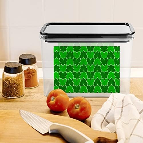 Maple Leaf Clover Plástico Caixa de armazenamento Recipientes de armazenamento de alimentos com tampas de arroz balde