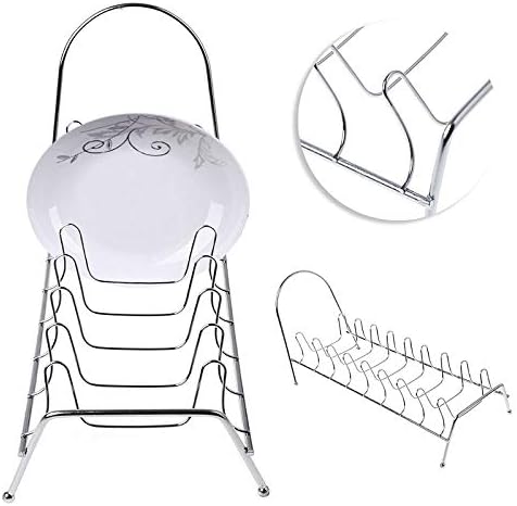 Racks de prato de prato de prato YGQZM 9 slots de slots organizador cromo organizador de bancada Stand stand prato de tigela