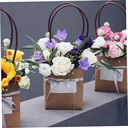 Eioflia Sacos de presente de casamento, caixas de flores para buquês, sacolas de transportadora com alças bolsa de presente de papel