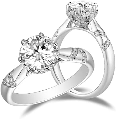 Doveggs 14k de qualidade de ouro anel de noivado de prata de 1,5ct 7,5 mm G-h-i setas de coração cortado anel de noivado de moissanita